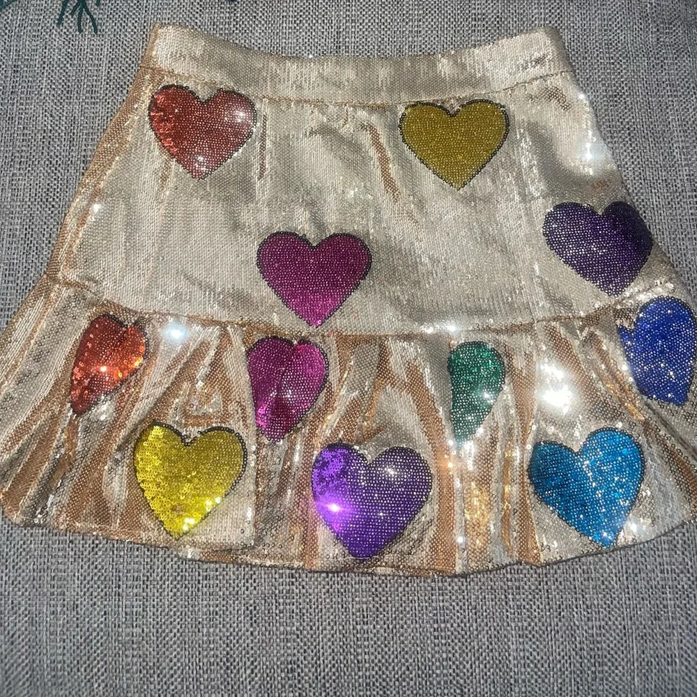 Queen of Sparkles Gold Sequin Heart Skirt - Picture 3 of 3